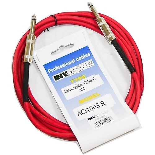 Invotone ACI1003R инструментальный кабель, mono jack 6,3 — mono jack 6,3, длина 3 м (красный) invotone aci1106 r инструментальный кабель 6 3 mono jack 6 3 mono jack тряп изол дл 6 м красный