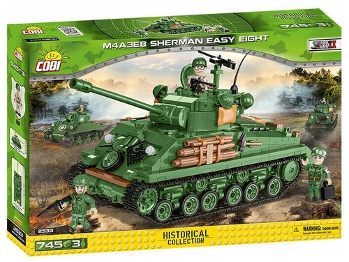 Cobi Small Army World War II 2533 Американский средний танк Sherman M4A3E8 Easy Eight, 745 дет.