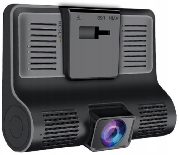 Автомобильный видеорегистратор Full HD 1080P с камерой заднего вида для парковки / Датчик удара G-сенсор / 4-дюймовый LCD дисплей / HDR / 3 камеры