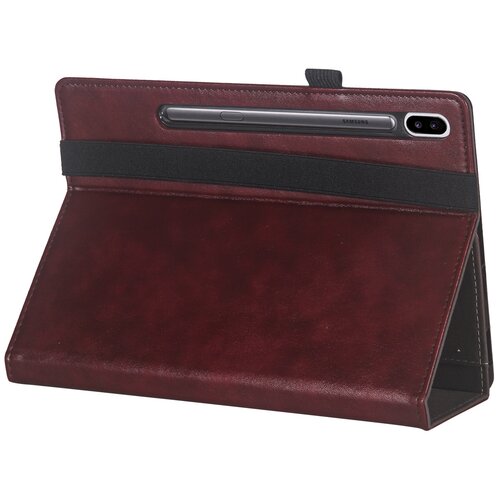 фото Чехол-книжка mypads для samsung galaxy tab s6 10.5 sm-t860 / t865 из качественной импортной кожи с мульти-подставкой и визитницей красный