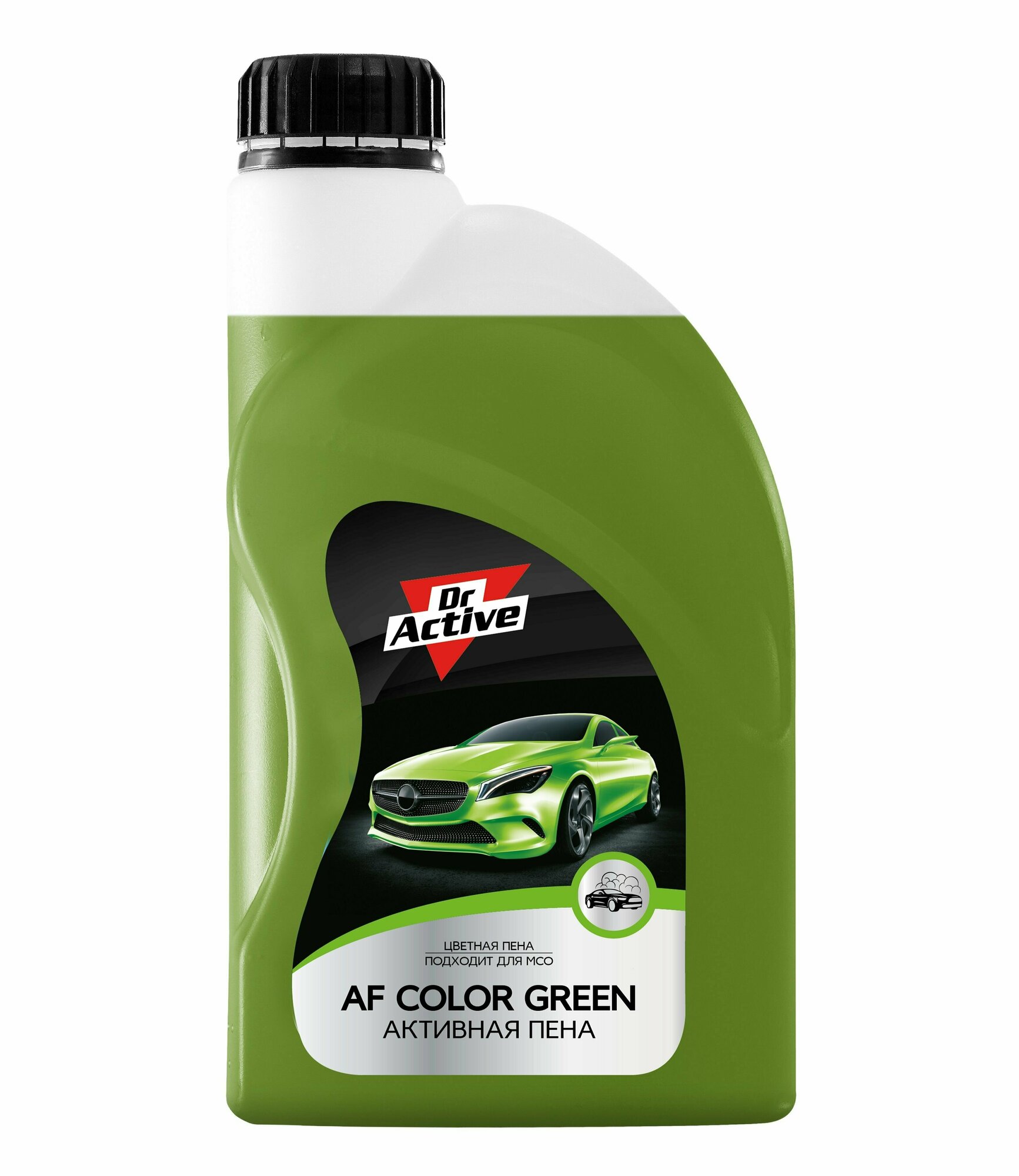 Автошампунь для бесконтактной мойки автомобиля Dr. Active "AF Color Green" концентрат 1 л, активная пена
