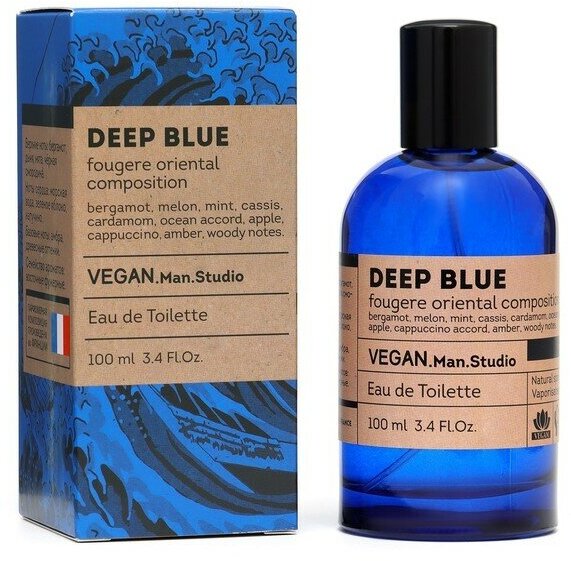 Delta PARFUM Туалетная вода мужская Vegan Man Studio Deep Blue, 100 мл (по мотивам Blue Seduction (A.Banderas)