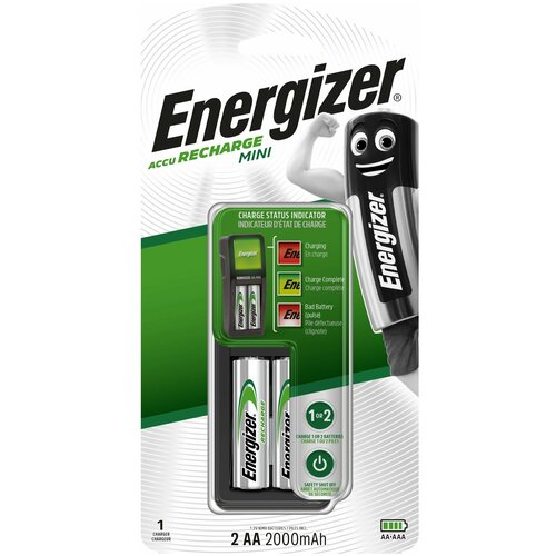 фото Energizer зарядное устройство mini eu plug + 2aa 2000mah