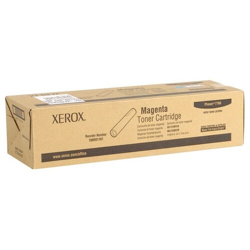 Картридж Xerox 106R01161, 25000 стр, пурпурный картридж cactus cs ph7760м тонер картридж xerox 106r01161 25000 стр пурпурный