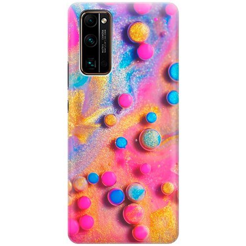 фото Re:pa накладка transparent для honor 30 pro+ с принтом "разноцветные капли красок"