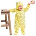 Комбинезон Жёлтый Кот детский, футер, на кнопках, капюшон, закрытая стопа, размер 80, желтый