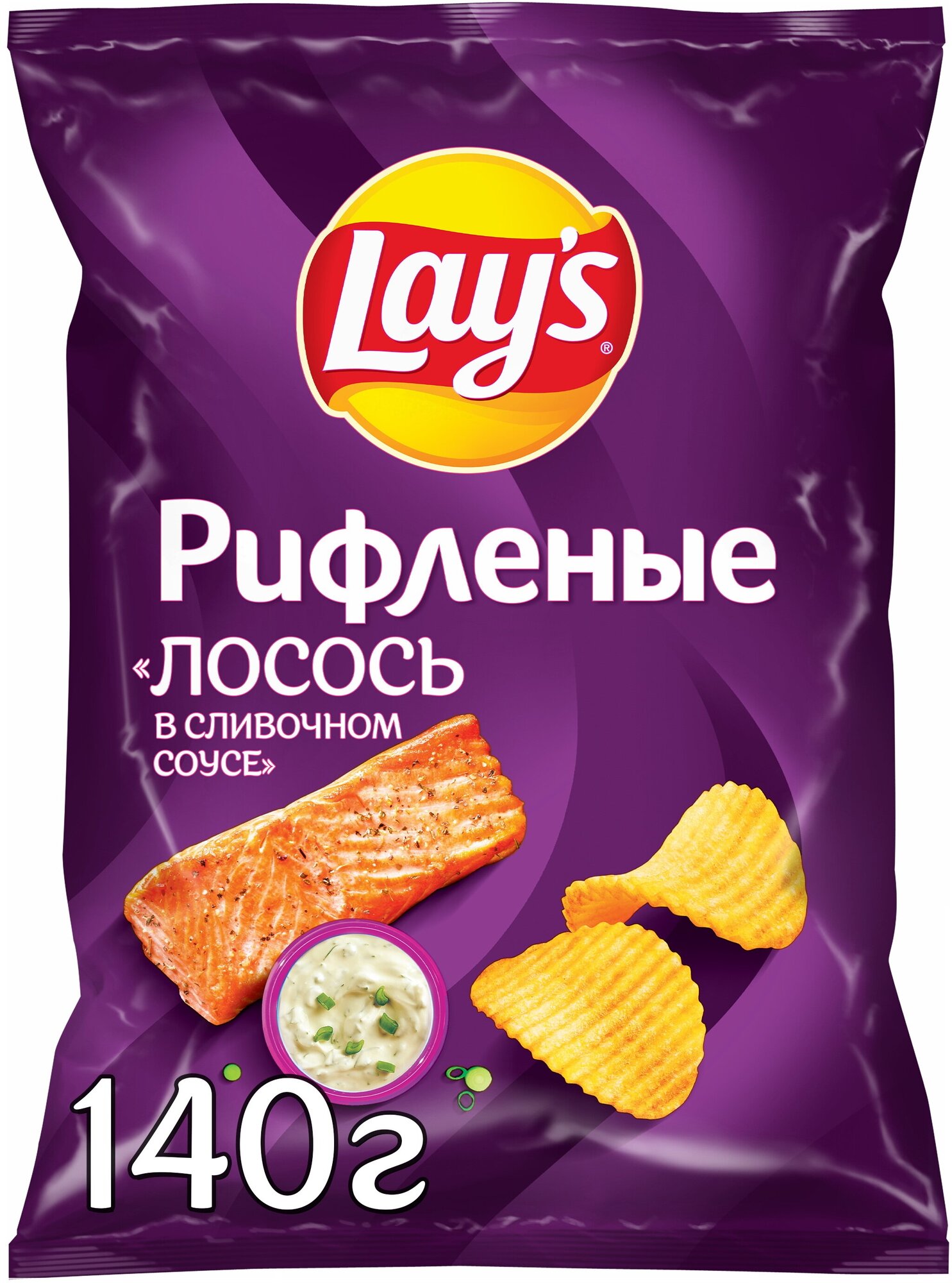 Чипсы картофельные Lay's Рифленые Сливочный лосось 140г