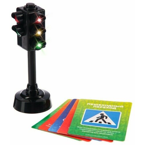 Светофор Смешарики, звук и свет, маленький, аксессуар для машинок правила дорожного движения для маленьких пешеходов