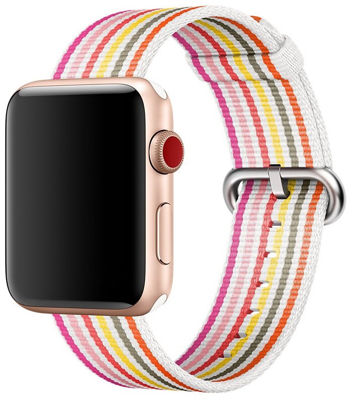 Ремешок нейлоновый Pink Stripe Woven Nylon (Розовая полоска) Apple Watch 42mm (44mm; 45mm) MRHD2ZM/A