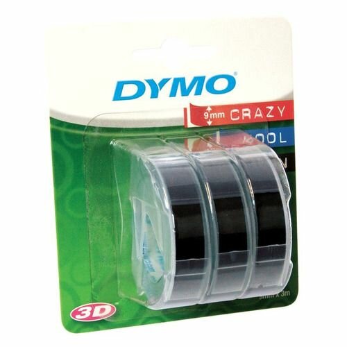 Картридж (тройная упаковка) DYMO Omega, белый / черный / 9мм, белый шрифт, черный фон, 3м ( S0847730