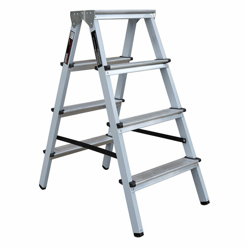 Стремянка стальная с алюминиевыми ступенями 4 ступени 80 мм двухсторонняя 087 м Hesler 5509₽