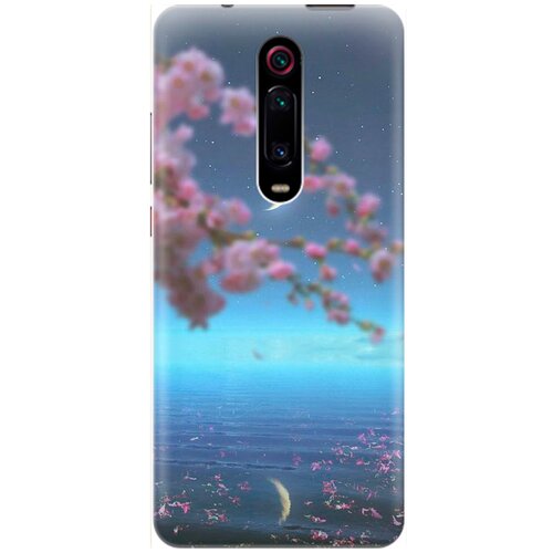 фото Ультратонкий силиконовый чехол-накладка для xiaomi mi 9t / mi 9t pro / k20 / k20 pro с принтом "месяц и сакура" gosso