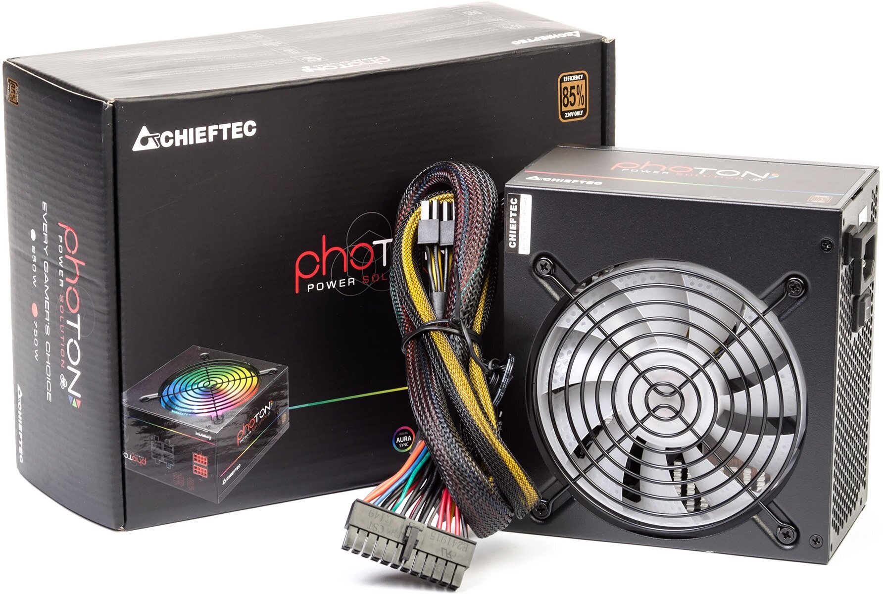 Блок питания ATX Chieftec 750W, Active PFC, RGB Rainbow 120mm fan, 80 PLUS BRONZE, Cable Management Retail - фото №6