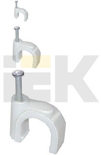 USK11-08-100 Скоба 8мм круглая пластиковая (100шт) IEK - фото №3