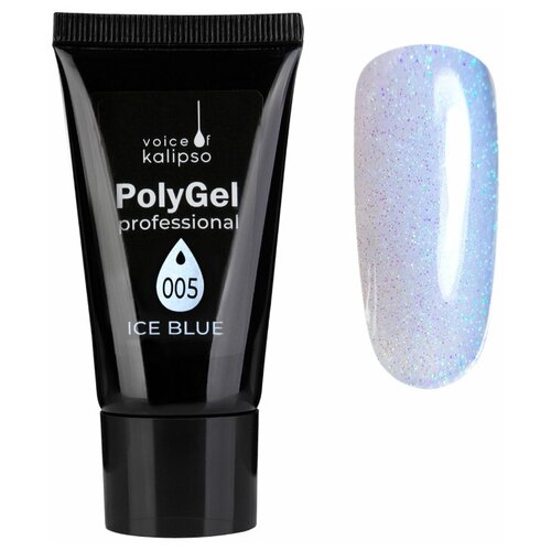 Полигель Kalipso прозрачный С шиммером ICE BLUE №005, 30 МЛ