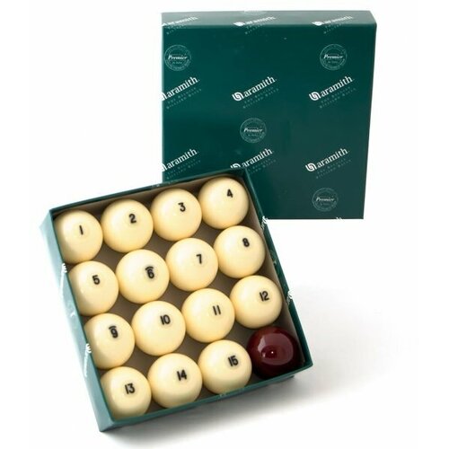Комплект бильярдных шаров для русской пирамиды Aramith Premier 68 мм красный биток