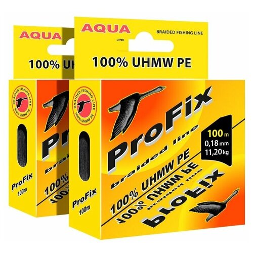 фото Плетеный шнур aqua profix black 0,35mm 100m, цвет - черный, test - 28,00kg (набор 2 шт)