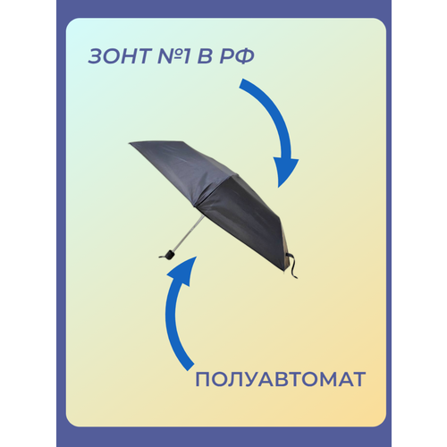 Полуавтомат складной легкий и компактный мужской женский мини зонт. Полуавтомат. Для девушек. Унисекс Цвет черный