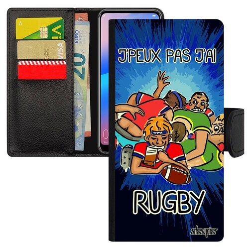 фото Чехол книжка на смартфон p30 lite, "не могу - у меня регби!" пародия игра utaupia
