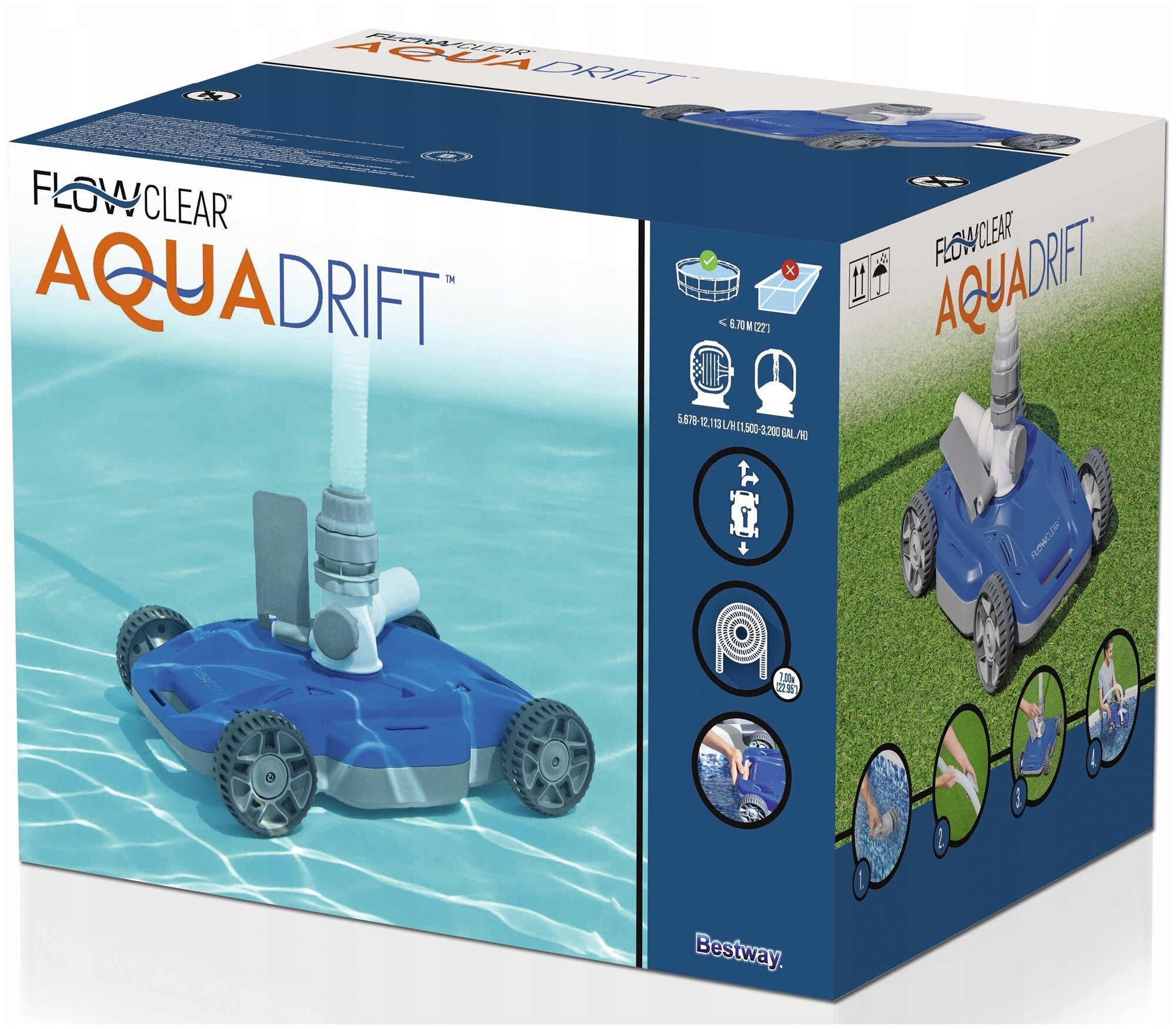 Автоматический очиститель робот - пылесос для бассейна, BESTWAY Flowclear AquaDrif, 58665 - фотография № 14