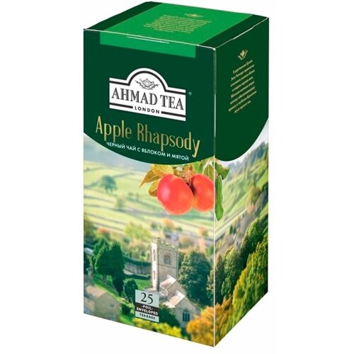 Чай черный Ahmad Tea Apple Rhapsody в пакетиках с яблоком и мятой 25 шт