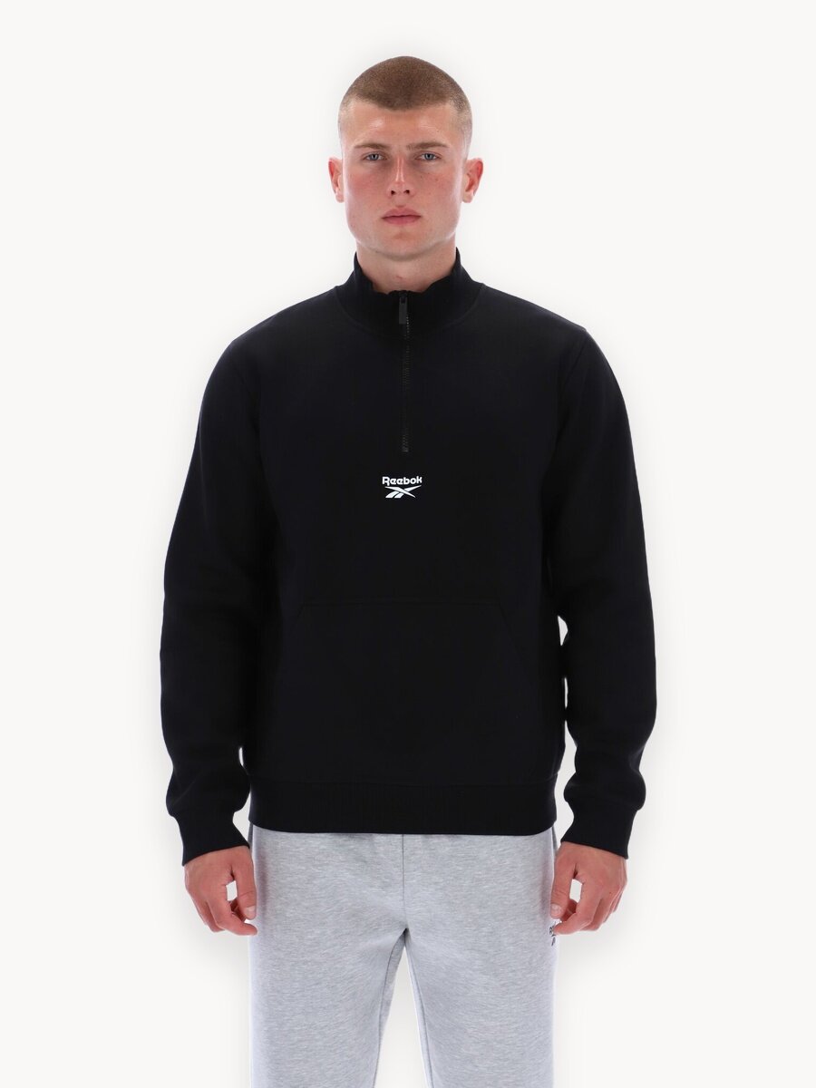 Толстовка спортивная Reebok ASHER SMALL LOGO QTR ZIP, размер XL INT, , черный