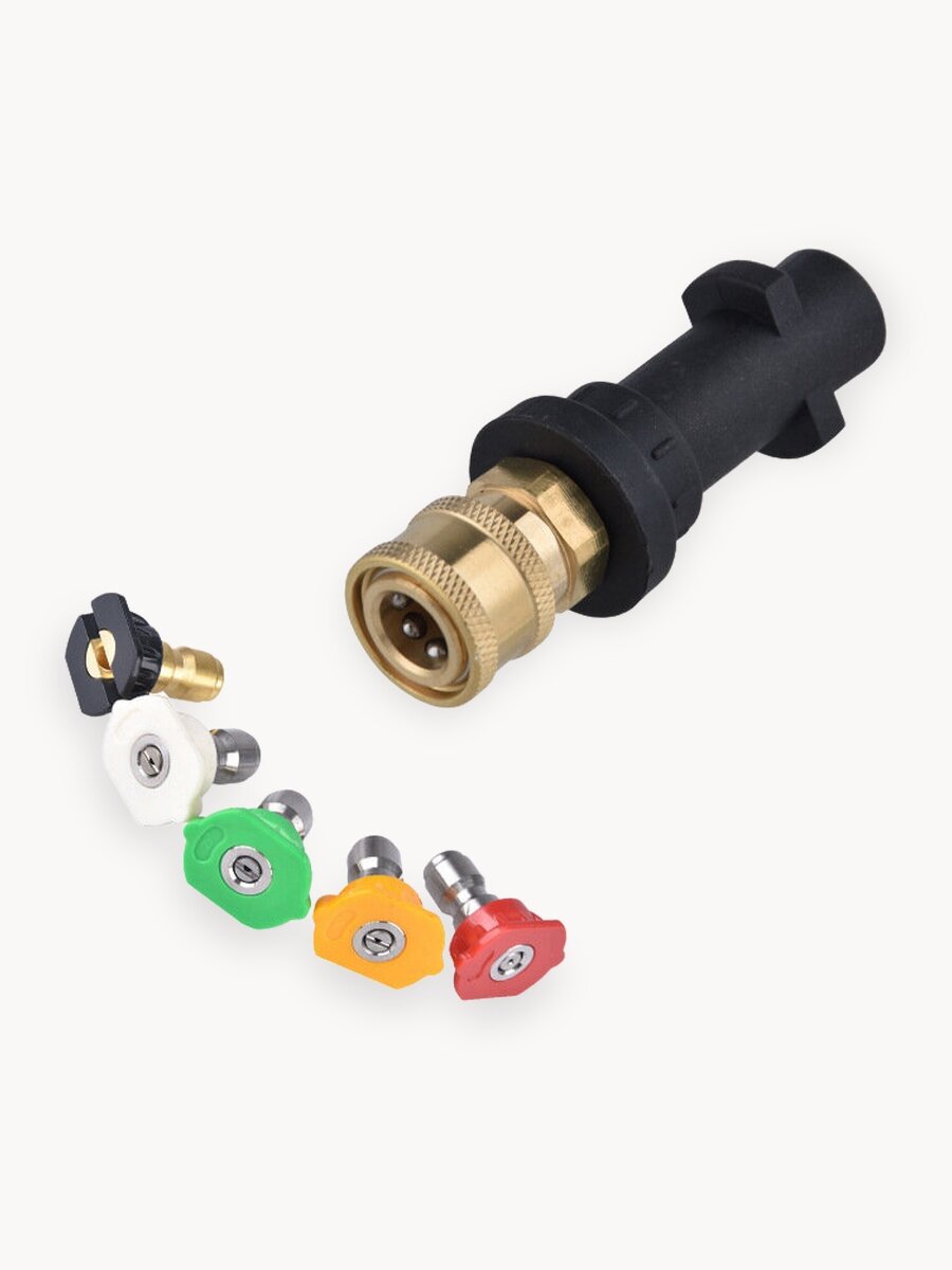 Струйная трубка на Керхер (Karcher) и 5 форсунок, короткая (комплект)