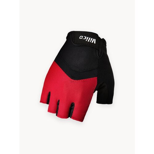 Перчатки для велосипеда без пальцев Armsport, велоперчатки мужские без пальцев, красные с черным, L