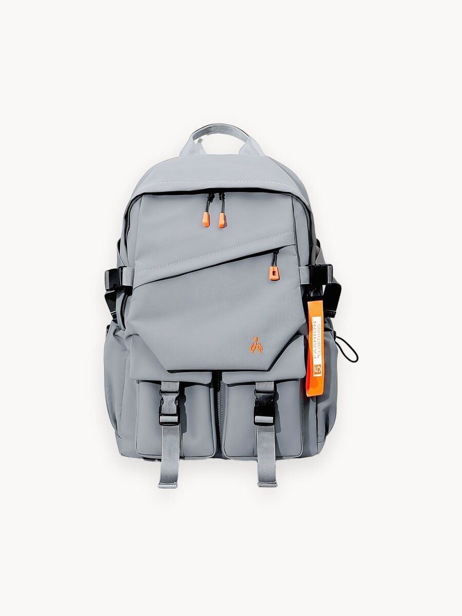 Рюкзак для мужчин городской с отделением для ноутбука и USB-выходом, цвет серый, высота 47 см