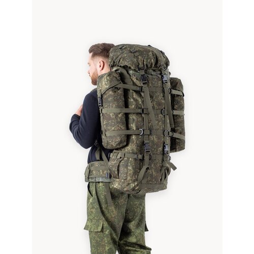 Рюкзак туристический Tanvolt пиксель камуфляжный, 100л, мужской/женский, тактический