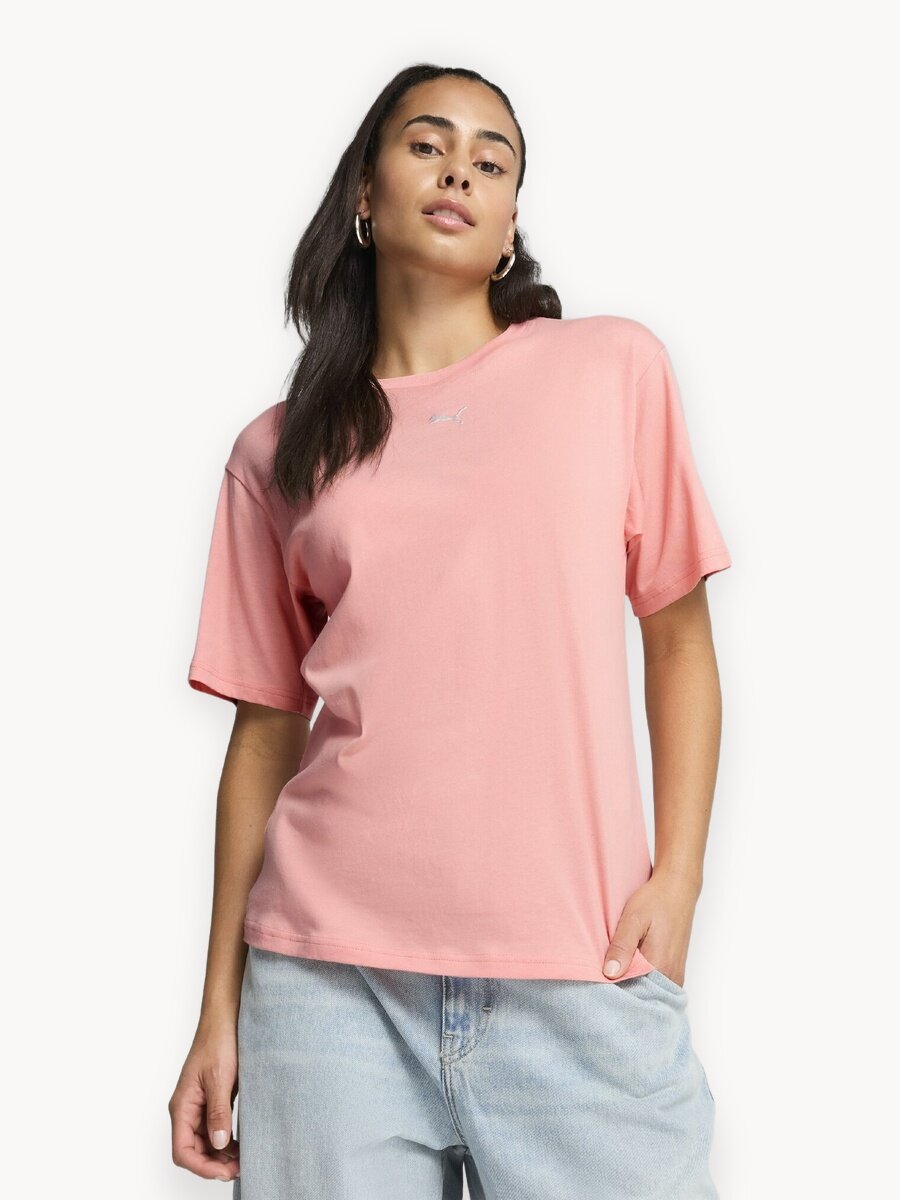 Футболка PUMA ESS Relaxed, размер XS, розовый