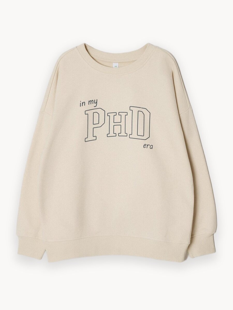 Свитшот Sela, размер 122, слоновая кость