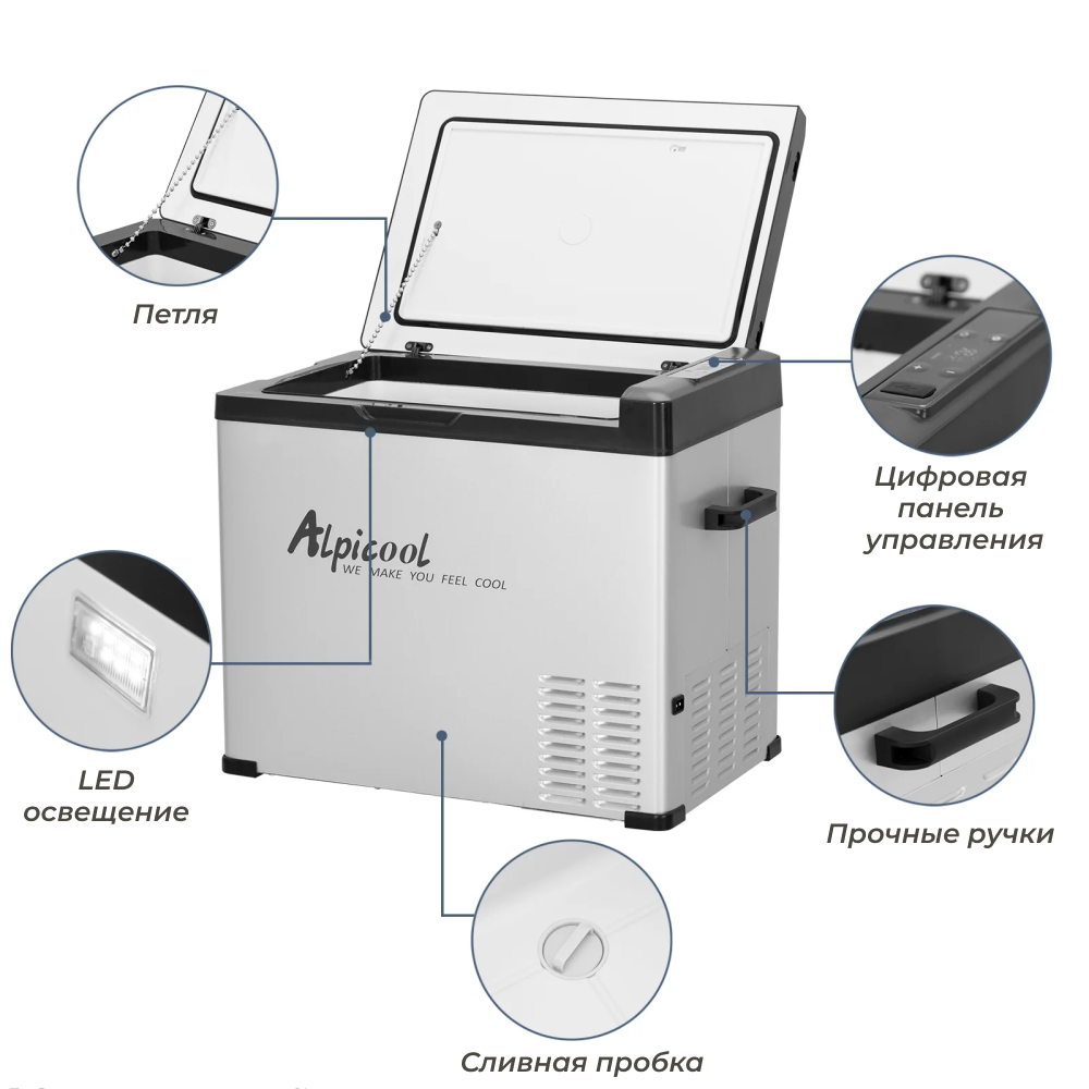 Автохолодильник Alpicool C50 (12/24) (без адаптера на 220В)