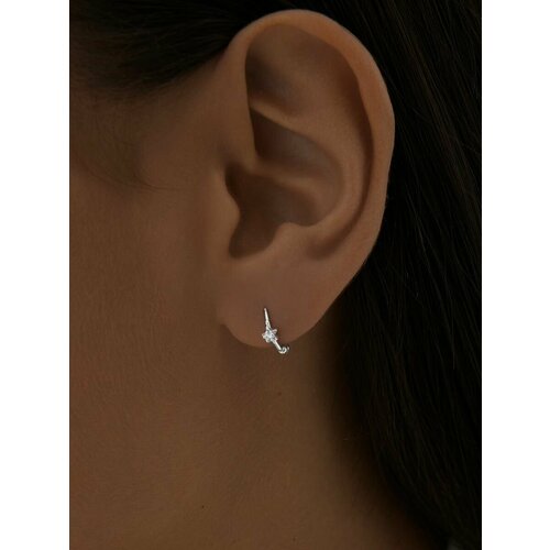 Серьги MIE E8010042/Белый, серебро, платина, 925 проба, золочение, серебрение, родирование, циркон, фианит, мультиколор