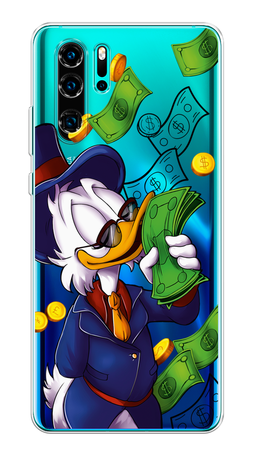 Силиконовый чехол на Huawei P30 Pro / Хуавей П30 Про Scrooge McDuck with Money, прозрачный