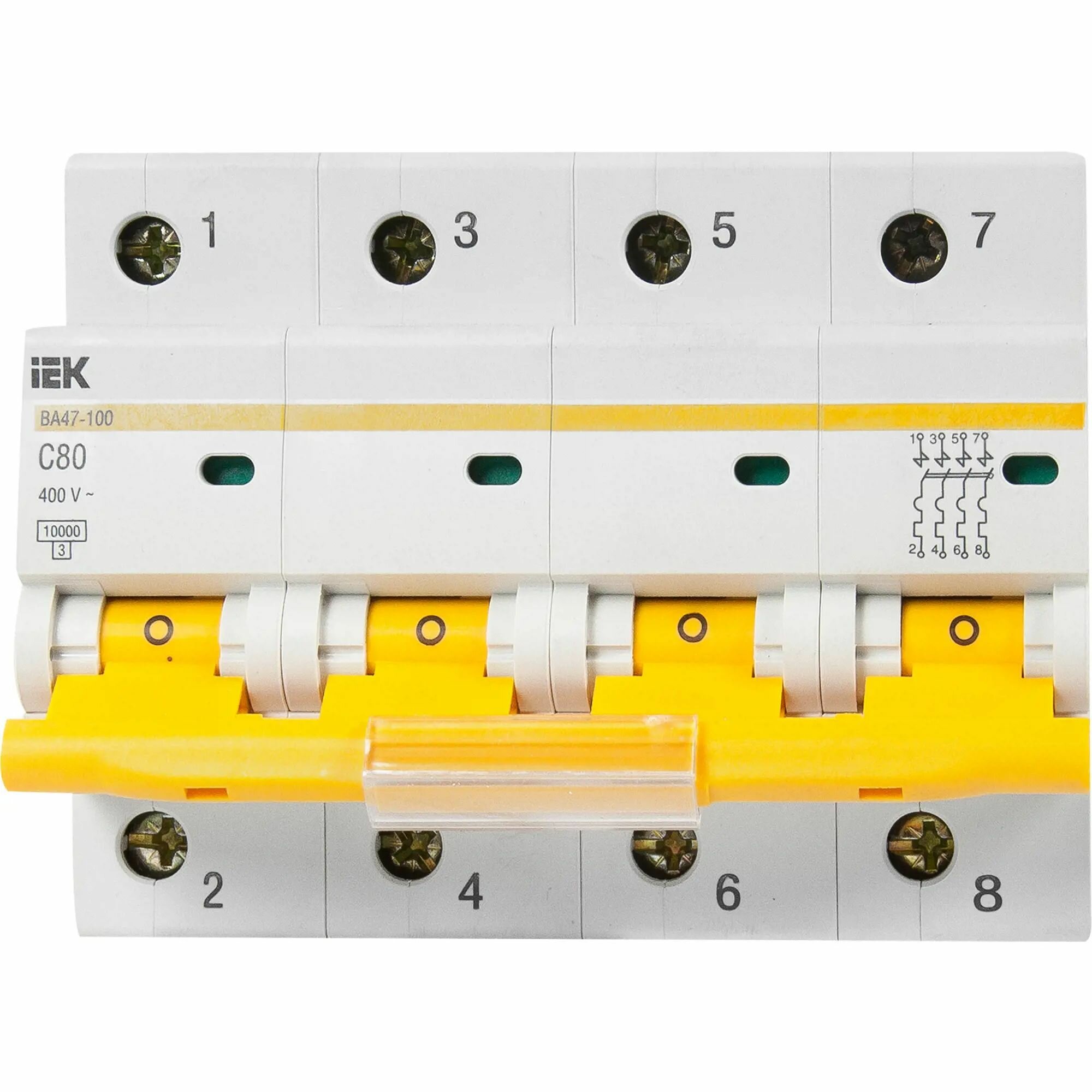 Автоматический выключатель IEK ВА47-80 4P N C80 А 10 кА