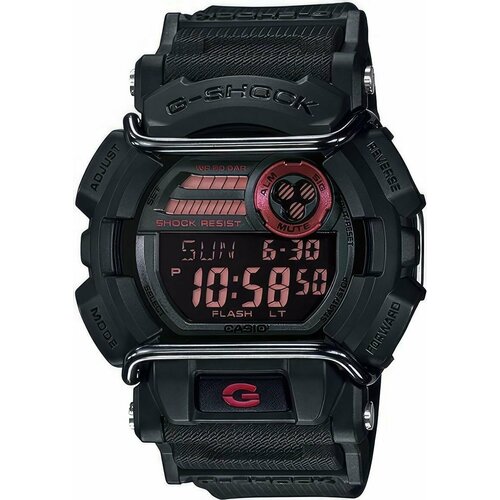 Наручные часы CASIO Наручные часы CASIO G-Shock GD-400-1E мужские, кварцевые, хронограф, будильник, секундомер, таймер, водонепроницаемые, противоударные, черный, черный