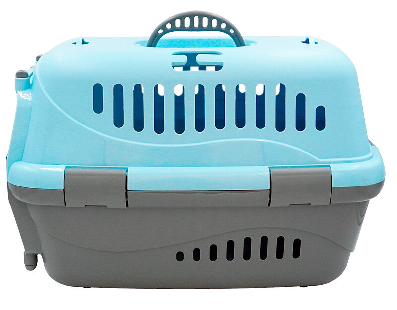 фото Зооэкспресс 17211, переноска "Турне" S с пласт. дверцей 42*29*29,5 см голубая