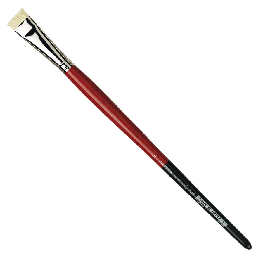 Кисть щетина плоская короткая Da Vinci Maestro 2 7223 длинная ручка, № 16