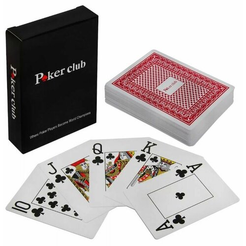 Карты пластиковые Poker club (красная рубашка)