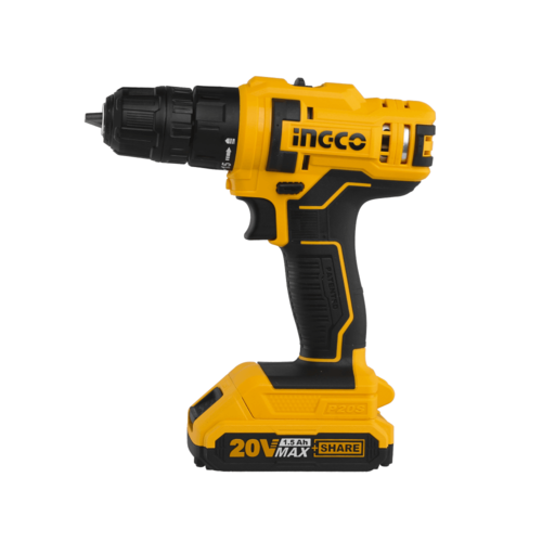 INGCO_PowerTools Аккумуляторная дрель-шуруповерт, 20В, Li-Ion 1,5 мАч2шт, ЗУ, сумка, Ingco CDLI 20028