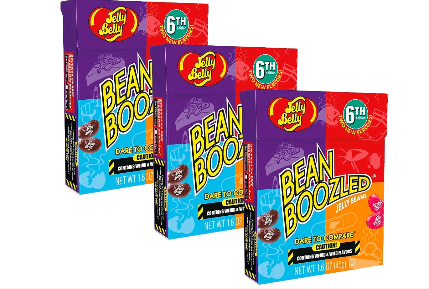 Драже жевательное Jelly Belly, ассорти Bean Boozled, 45 г( 3 пачки по 45 гр.)