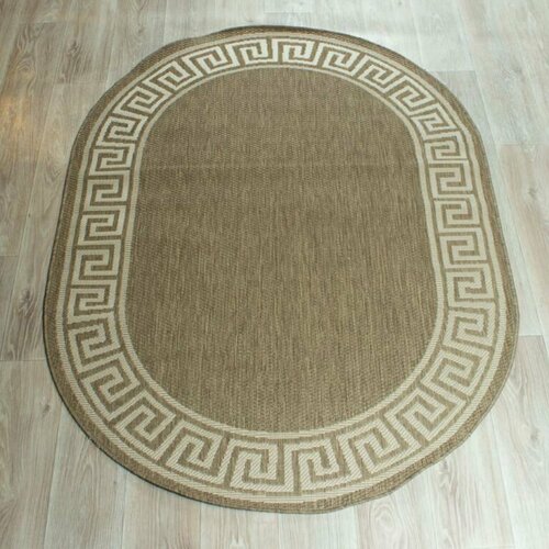 Ковер безворсовый Овал 51307 Dark-Beige 160х230см; коврик джутовый; ковровая дорожка; ковер без ворса; коврик гипоаллергенный; коврик для детской