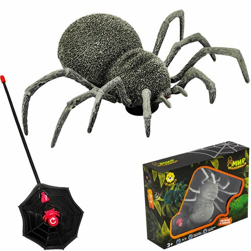 Паук радиоуправляемый Levatoys светится в темноте, черный, в коробке, 2116ZYS (FCJ0781691) игрушка радиоуправляемая levatoys паук с паром в коробке 0755050fcj