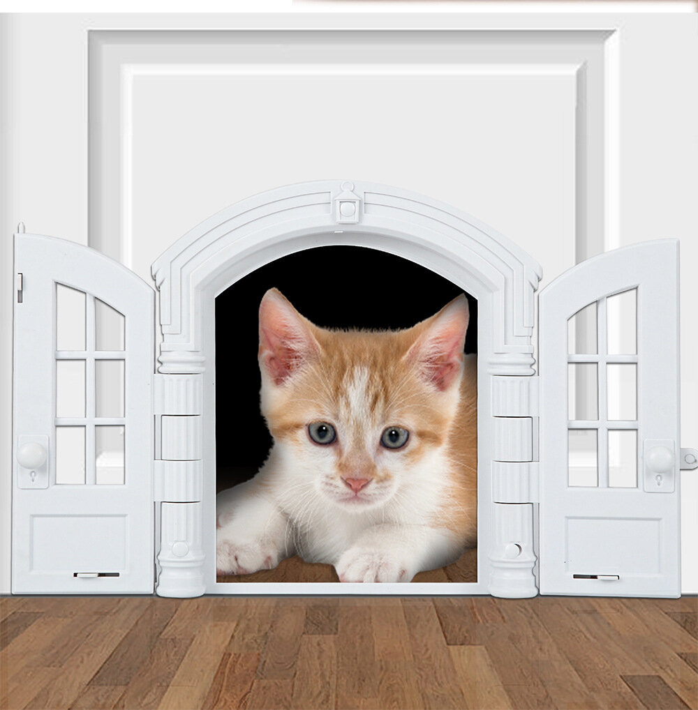 Дверца для домашних животных, дверь для кошек, проём 24x17 см, общий размер 27,3x24, толщина 7 см. - фотография № 5