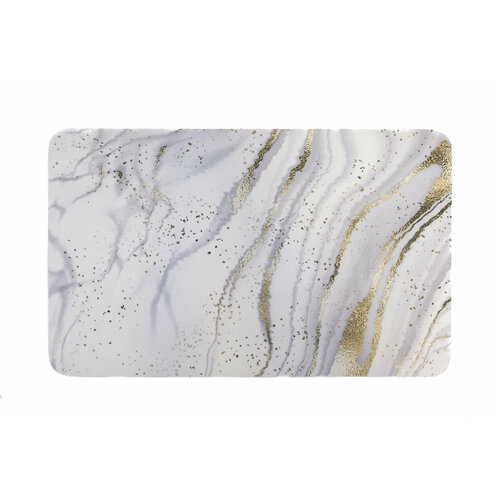 Коврик для ванной противоскользящий быстровпитывающий под мрамор серый с золотом 50*80 см