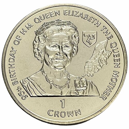 Остров Мэн 1 крона 1995 г. (95 лет со дня рождения Королевы Матери) (CN) (3)