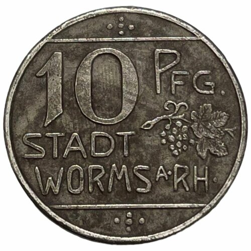 Германия (Германская Империя) Вормс 10 пфеннигов 1918 г. (Fe) (7)