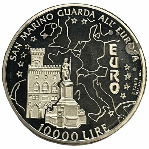 Сан-Марино 10000 лир 1996 г. (Евро) (Proof) san marino 2020 93rd alpine conference 10 euro commemorative coin official packaging genuine euro collection real original coins