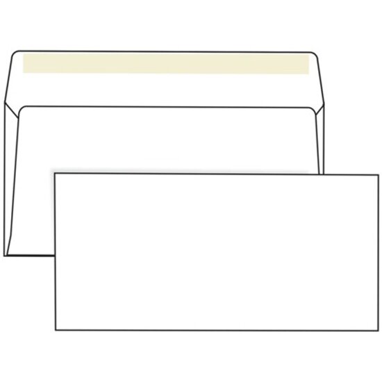 Конверты Е65 Ряжская Печатная Фабрика (110х220 мм), клей декстрин, белые, комплект 1000 шт.